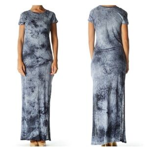 Michael by Michael Kors Tie Dye Maxi Dress Side Slits Linen Blend Size Medium